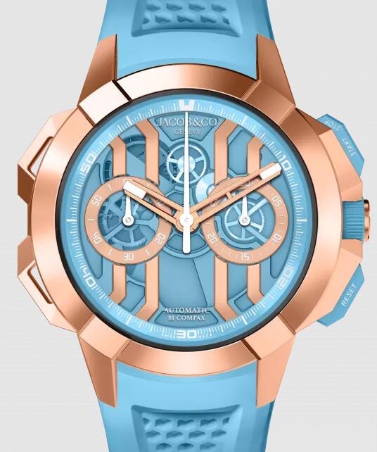 Jacob & Co EC430.43.AE.AA.ABRUA EPIC X CHRONO 44MM ROSE GOLD (LIGHT BLUE) replica watch